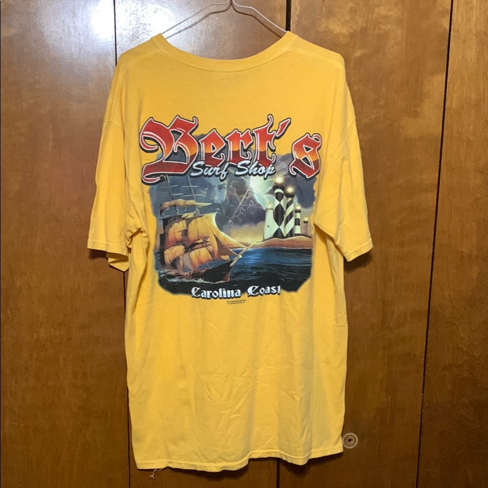 Gildan Yellow Short Sleeve Tee with Ocean Graphic